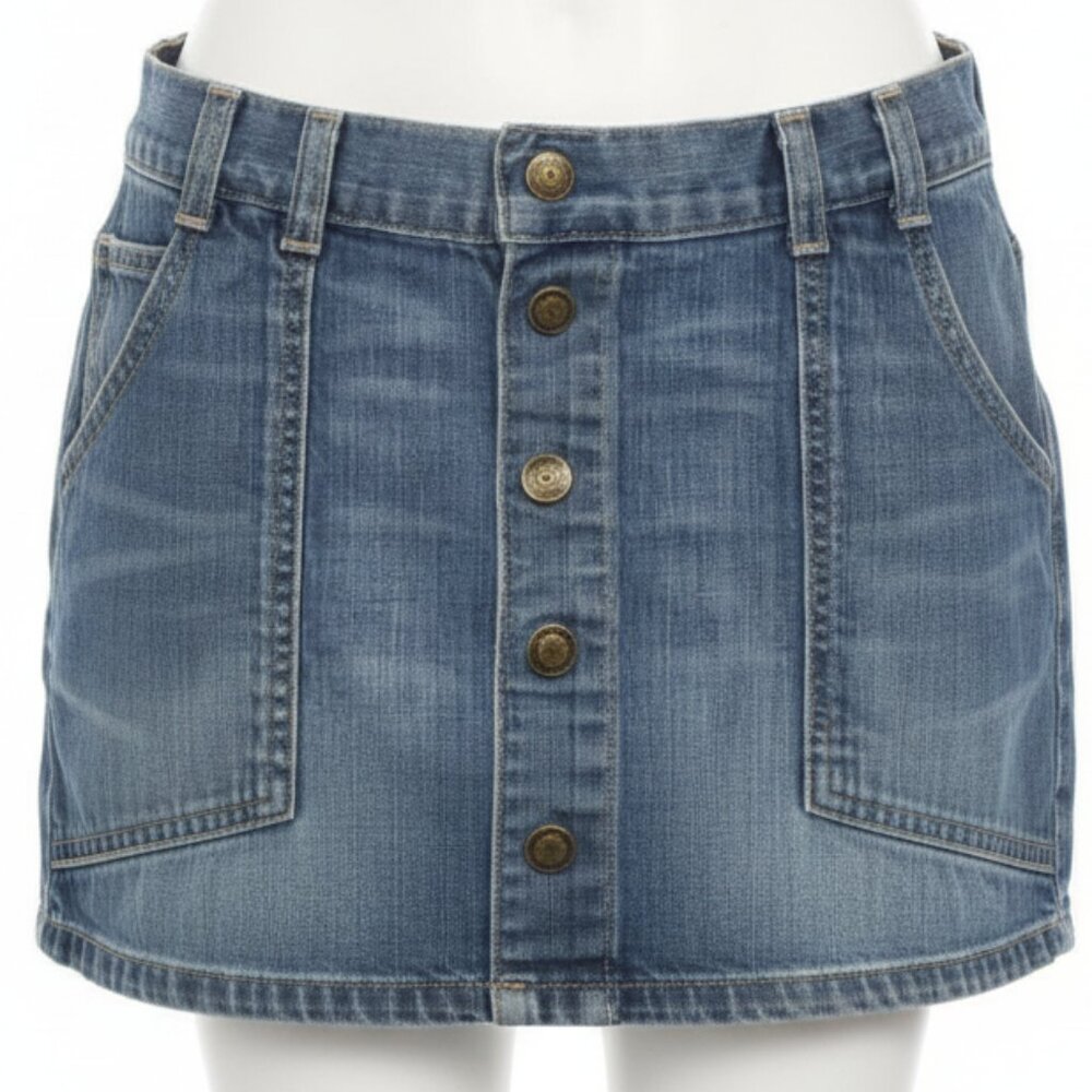 Earl's Jeans Women's Y2K  Mini Skirt Size Small Buttons Zipper